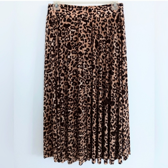 New Mix Dresses & Skirts - LEOPARD PRINT A LINE SKIRT MID LENGTH SIZE L/XL